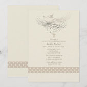 Cooing Dove Invitation Kaart (Voorkant / Achterkant)