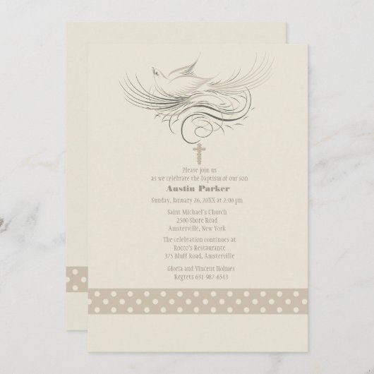 Cooing Dove Invitation Kaart (Voorkant / Achterkant)