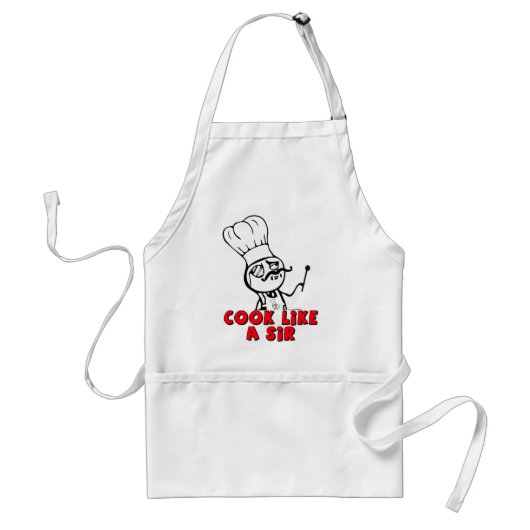 Cook as a Sir MEME Apron Standaard Schort (Voorkant)