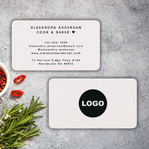 Cook Baker Logo Afgerond Beige Minimaal Visitekaartje
