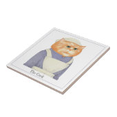 COOK CAT 4,25" vierkante keramische Tegel + tekst Tegeltje (Zijkant)
