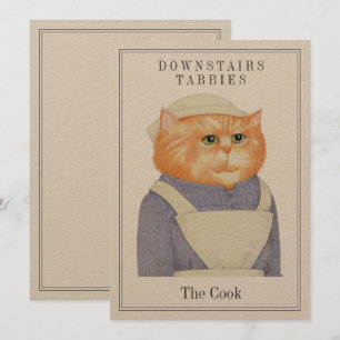 COOK CAT 5x7 Platte Kaart + Tekst (op Kraft)