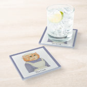 COOK CAT Glass Drink Onderzetter + Tekst (Schuin)