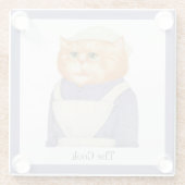 COOK CAT Glass Drink Onderzetter + Tekst (Achterkant)