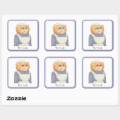 COOK CAT Grote vierkante Stickers + tekst (Vel)