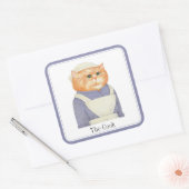 COOK CAT Grote vierkante Stickers + tekst (Envelop)