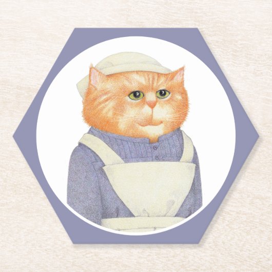 COOK CAT Hexagon Papier Onderzetters (Voorkant)