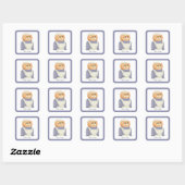 COOK CAT Kleine vierkante Stickers + tekst (Vel)