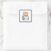 COOK CAT Kleine vierkante Stickers + tekst (Tas)