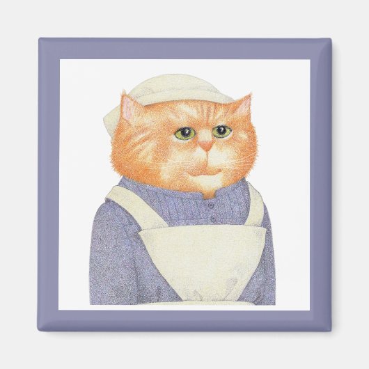 COOK CAT Square Magnet (Voorkant)