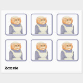 COOK CAT Stickers op grote vierkant (Vel)