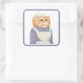 COOK CAT Stickers op grote vierkant (Tas)