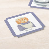 COOK CAT Ticket Papier Onderzetters + Tekst (Gekanteld)