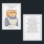 COOK CAT Trading Kaart Notitiekaartje<br><div class="desc">Het ontwerp op deze COOK CAT 3.5 "x2.5" visitekaartje is mijn originele gekleurde potloodtekening van een zeer culinair creatieve kat, die de kok is voor een chique Edwardiaanse landgoed. Op de achterkant staat een beschrijving van de taken van de kok. * Andere kaarten, en bijpassende producten zijn beschikbaar in de...</div>