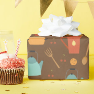 Cook Chef Cooking Kitchen Utiers Fun Pattern Cadeaupapier