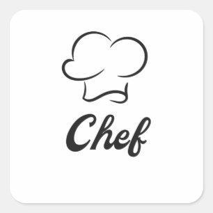 Cook Chef Pet Kookkeuken Vierkante Sticker