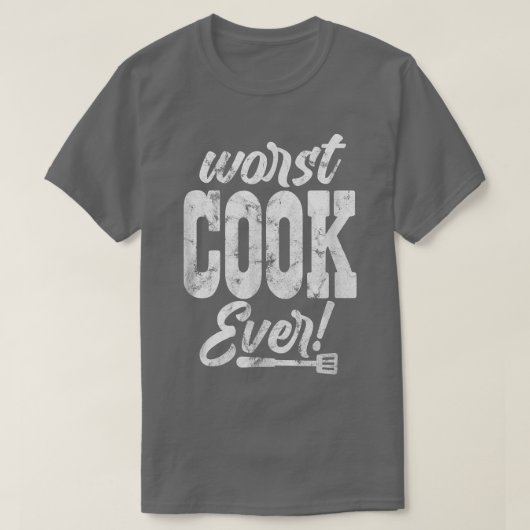 Cook Chef Worst Cook Ever Cooking Culinary Distres T-shirt (Design voorkant)