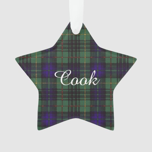 Cook clan Pset Scottish kiltartan Ornament (voorkant)