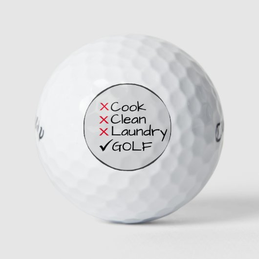 Cook Clean Laundry Golf Humor Golfballen (Voorkant)