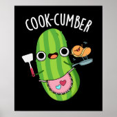 Cook-cumber Grappige Komkommer Pun Donker BG Poster (Voorkant)