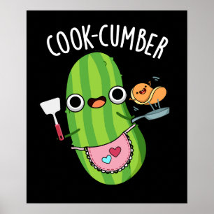 Cook-cumber Grappige Komkommer Pun Donker BG Poster