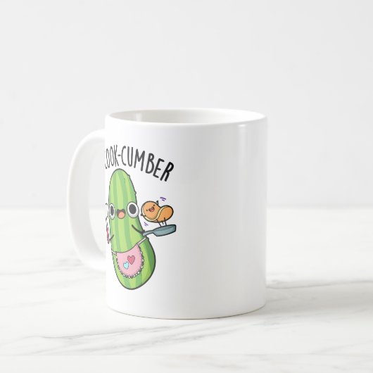 Cook-cumber Grappige komkommerwoordspeling Koffiemok (Voorkant links)
