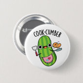 Cook-cumber Grappige komkommerwoordspeling Ronde Button 5,7 Cm (Voorkant /achterkant)