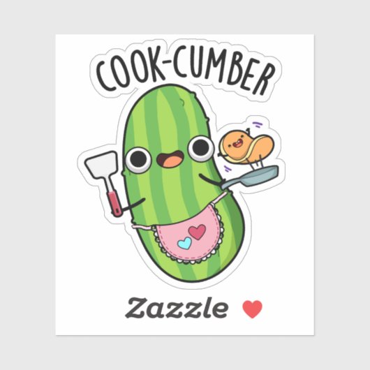 Cook-cumber Grappige komkommerwoordspeling Sticker (Vel)