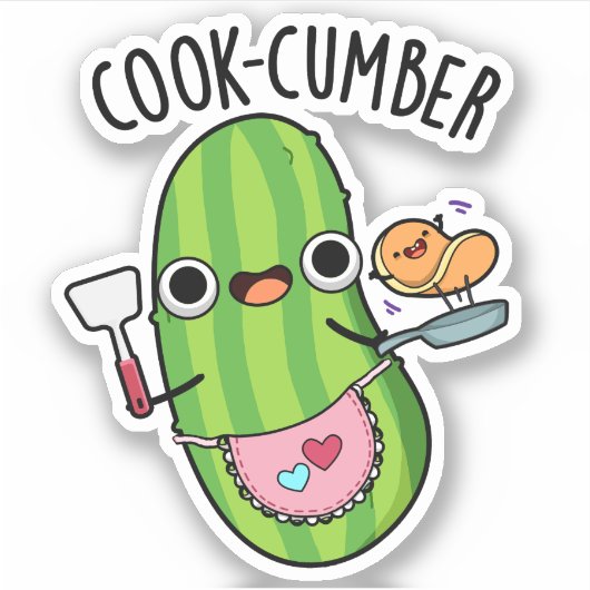 Cook-cumber Grappige komkommerwoordspeling Sticker (Voorkant)