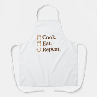 Cook Eat Repeat – Funny Chef Life Schort