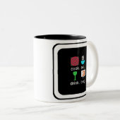 "Cook. Eet. Drink. Blog." Tweekleuren mok (Voorkant rechts)