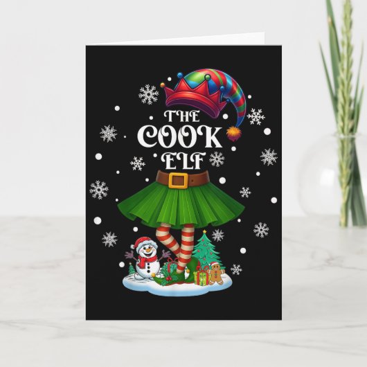 Cook Elf Squad Xmas Women Girls Mom Christmas Fami Kaart (Voorkant)