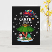 Cook Elf Squad Xmas Women Girls Mom Christmas Fami Kaart (Gele Bloem)