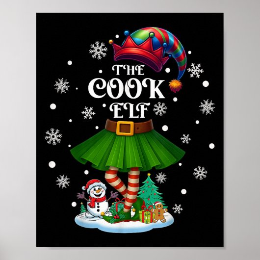 Cook Elf Squad Xmas Women Girls Mom Christmas Fami Poster (Voorkant)