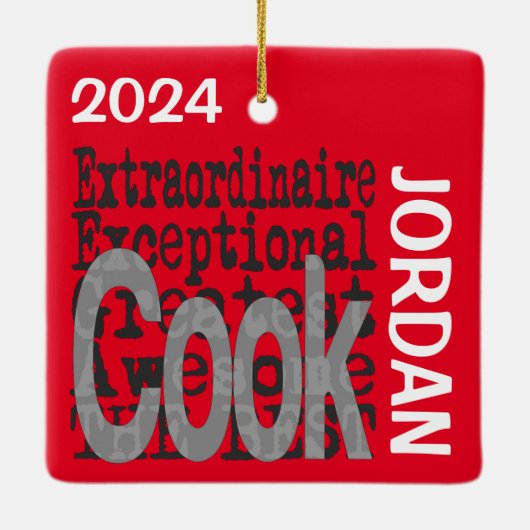 Cook Extraordinaire CUSTOM Keramisch Ornament (Achterkant)
