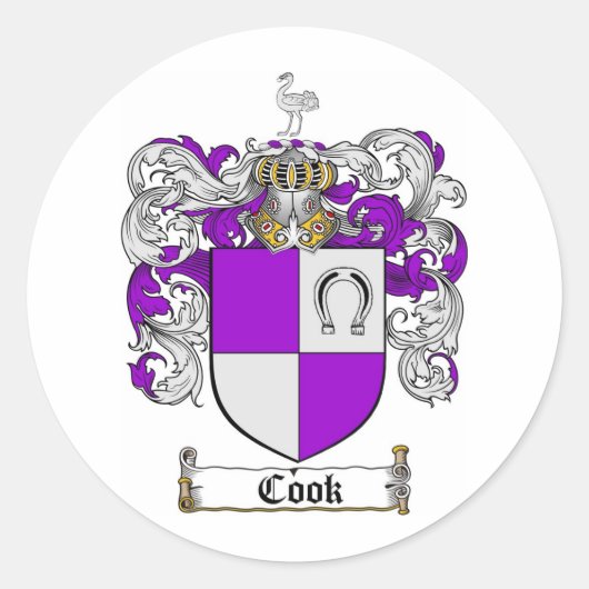 COOK FAMILY CREST - KOKEN WAPEN RONDE STICKER (Voorkant)