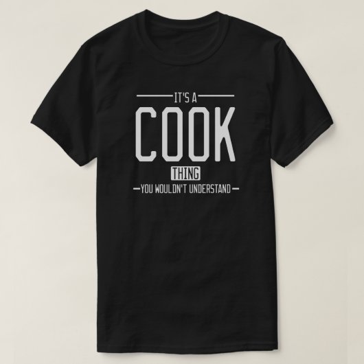 Cook grappige achternaam grappige familie t-shirt (Design voorkant)