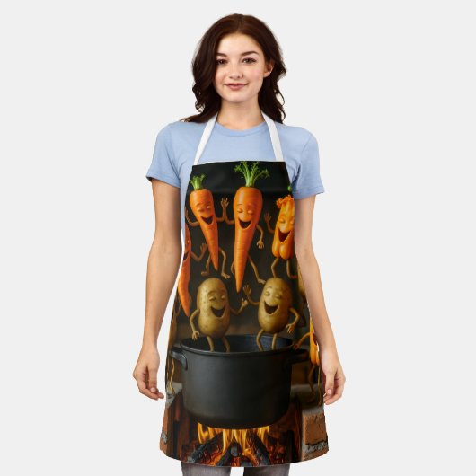 cook happy vegetables schort (Gedragen)