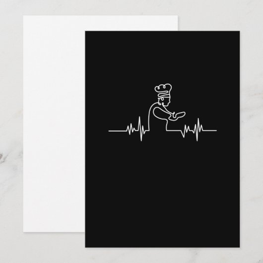 Cook Heartbeat Chef Cooking Kitchen Bedankkaart (Voorkant / Achterkant)
