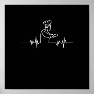 Cook Heartbeat Chef Cooking Kitchen Poster