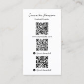 Cook Influencer Content Creator Foto 3 QR-codes Visitekaartje (Achterkant)