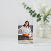 Cook Influencer Content Creator Foto 3 QR-codes Visitekaartje (Staand voorkant)