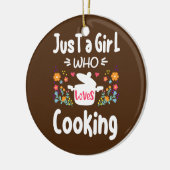 Cook is gewoon een meisje dat van het koken van Ch Keramisch Ornament (Links)