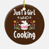 Cook is gewoon een meisje dat van het koken van Ch Keramisch Ornament (Achterkant)