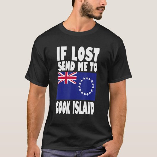Cook Island Flag Design If lost send me to Cook I T-shirt (Voorkant)