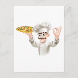 Cook met een lekkere pizza briefkaart
