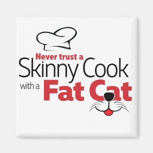 Cook met vetkat - Magnet