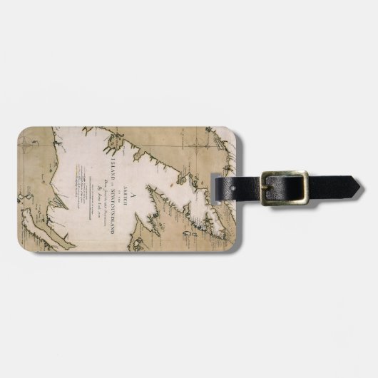 COOK: NEWFOUNDLAND, 1763 BAGAGELABEL (Voorkant horizontaal)