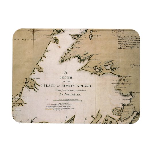 COOK: NEWFOUNDLAND, 1763 MAGNEET (Horizontaal)