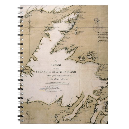 COOK: NEWFOUNDLAND, 1763 NOTITIEBOEK (Voorkant)